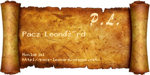 Pacz Leonárd névjegykártya